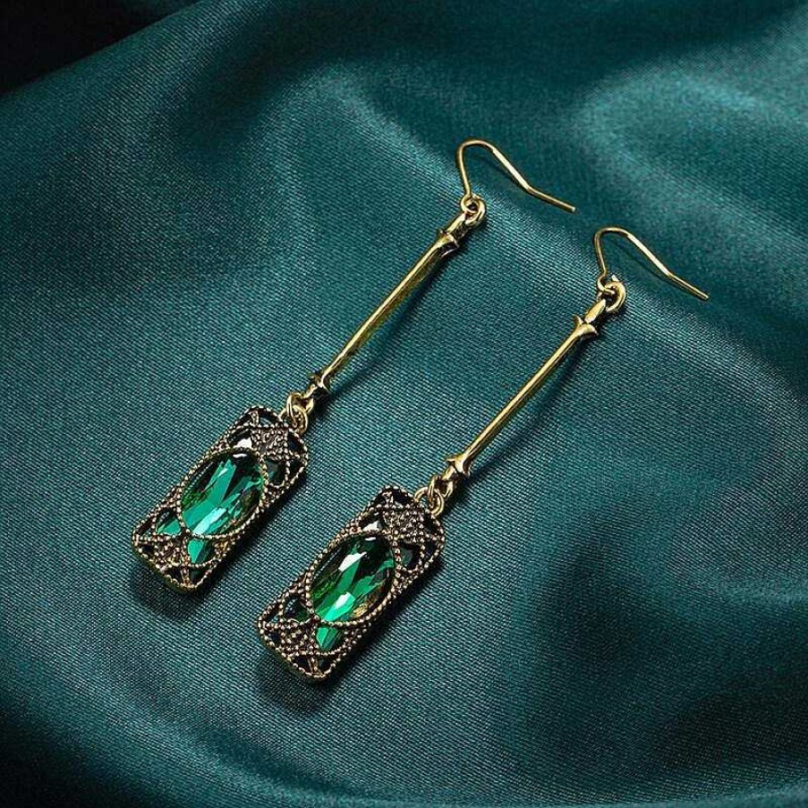 Boucles D'Oreilles Paradise Jewels France | Boucles D'Oreilles Lanterne Verte En Or