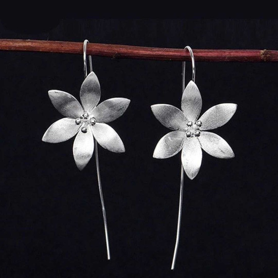 Boucles D'Oreilles Paradise Jewels France | Boucles D'Oreilles Pendantes Avec Marguerite En Argent