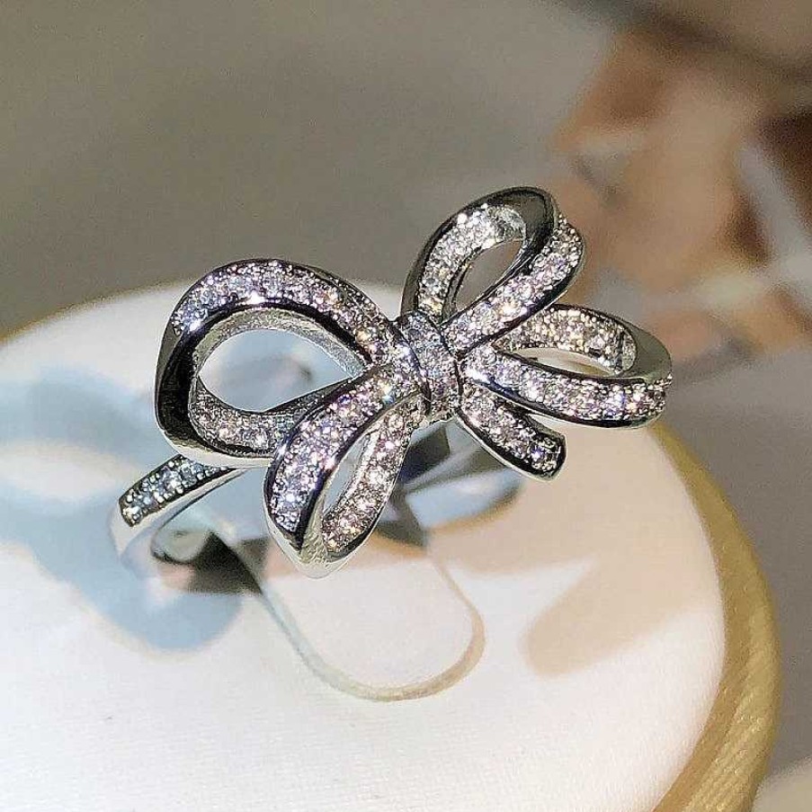 Bagues Paradise Jewels France | Bague En Argent Avec Noeud Brillant