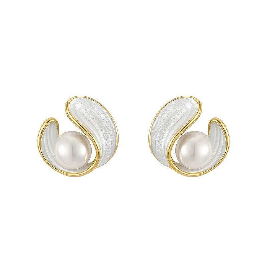 Boucles D'Oreilles Paradise Jewels France | Boucles D'Oreilles De Luxe Avec Opale Blanche Et Perles En Or