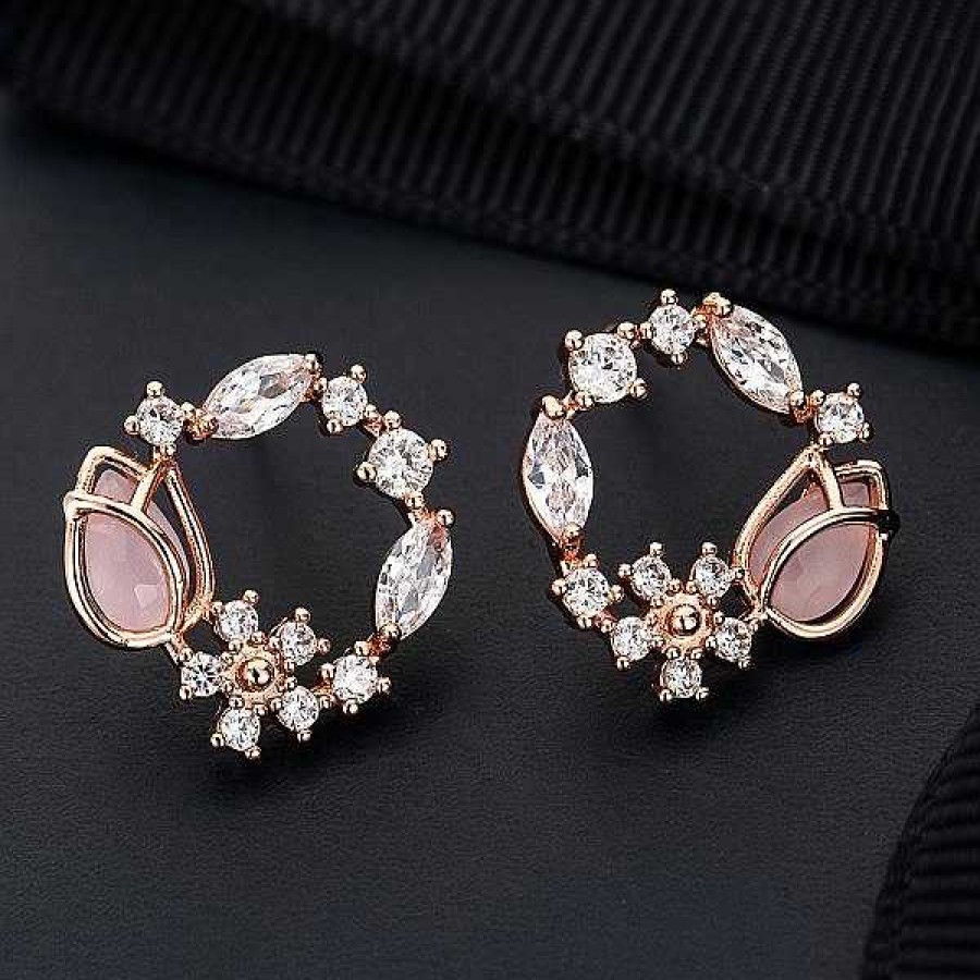 Boucles D'Oreilles Paradise Jewels France | Boucles D'Oreilles En Zirconium Avec Tulipes