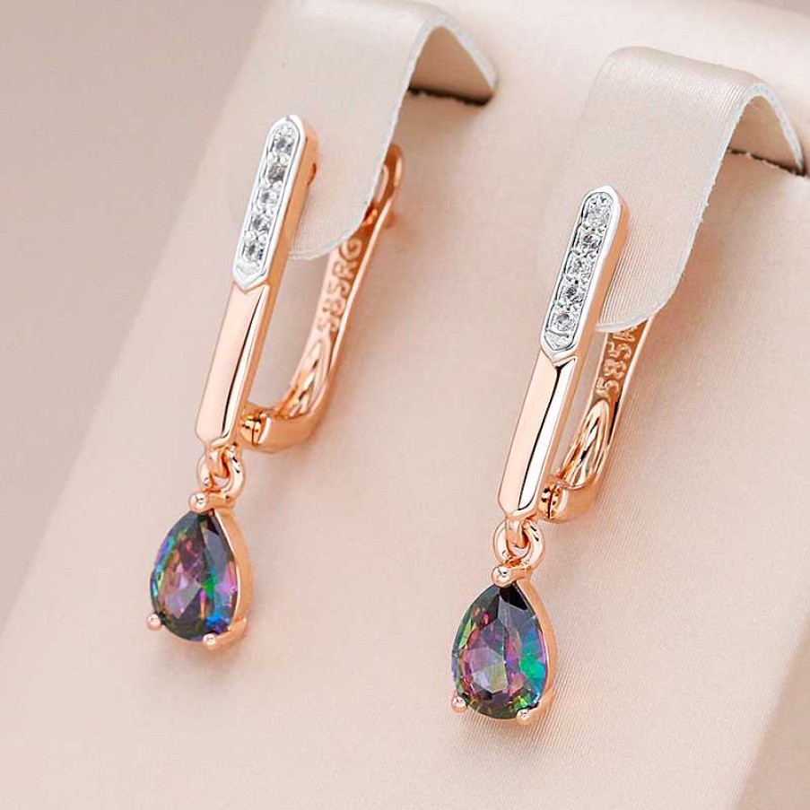 Boucles D'Oreilles Paradise Jewels France | Boucles D'Oreilles El Gant En Cristal Multicolore En Or