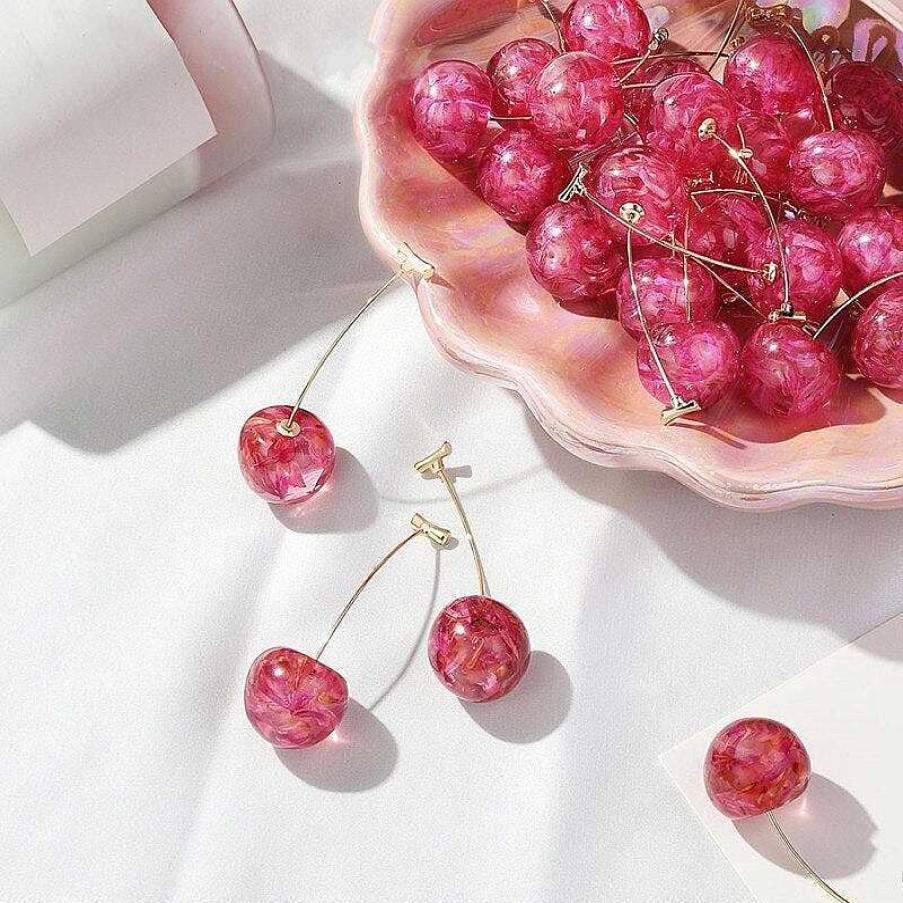 Boucles D'Oreilles Paradise Jewels France | Boucles D'Oreilles De Luxe Cerise Rose