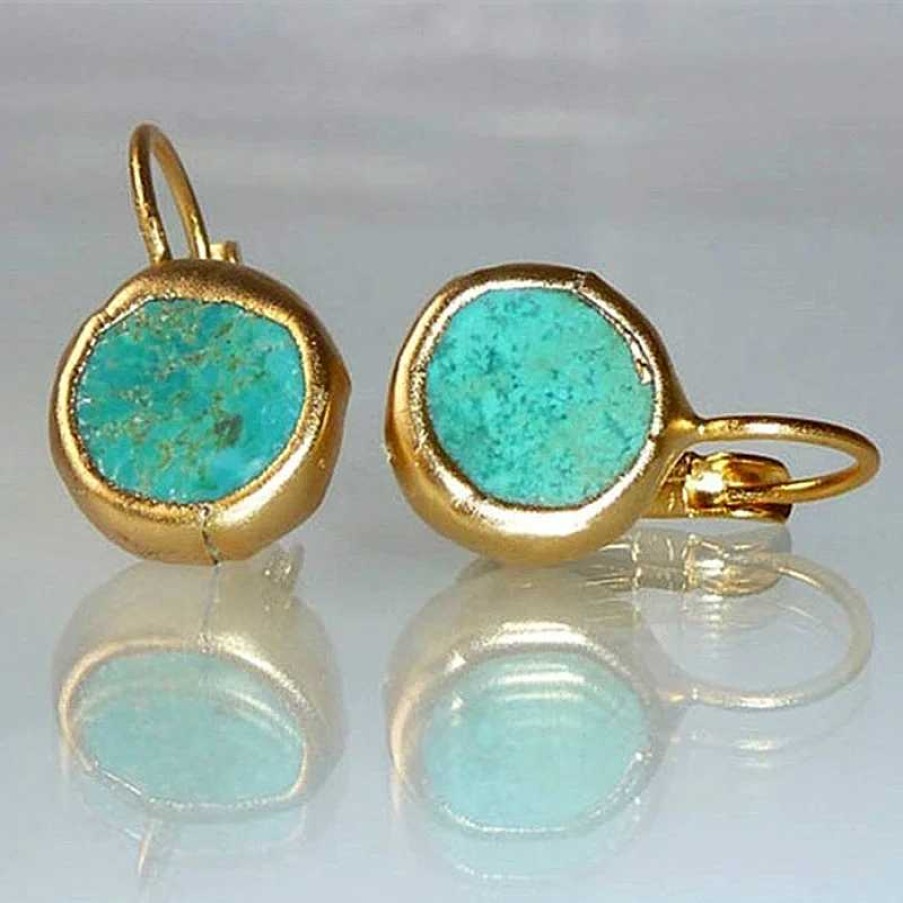 Boucles D'Oreilles Paradise Jewels France | Boucles D'Oreilles En Or Avec Pierre Turquoise