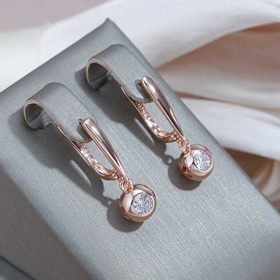 Boucles D'Oreilles Paradise Jewels France | Boucles D'Oreilles El Gantes En Zircon Rond Naturel