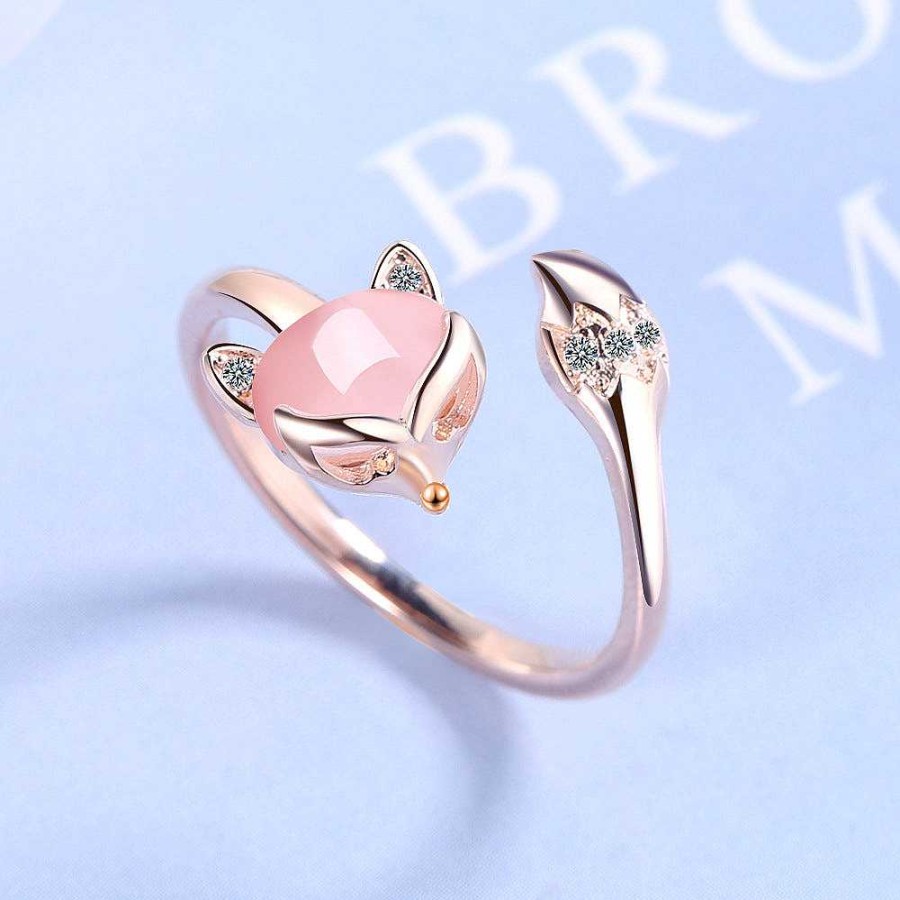 Bagues Paradise Jewels France | Bague R Glable Renard Rose En Or