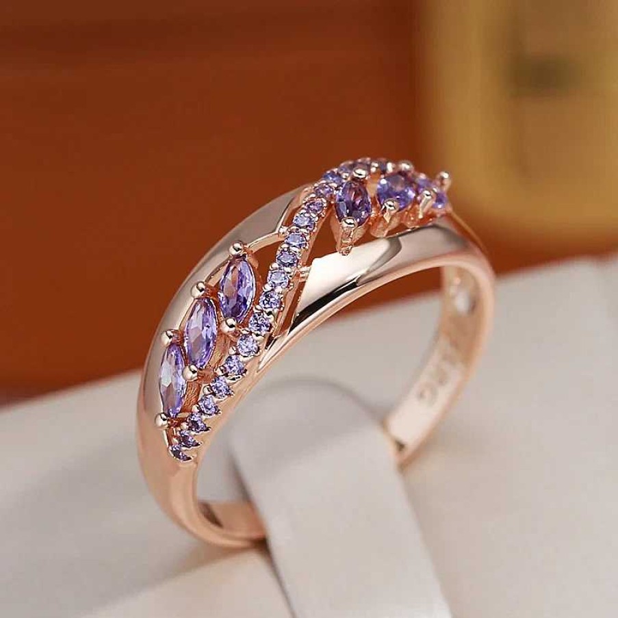 Bagues Paradise Jewels France | Bague L Gante En Or Et Violet