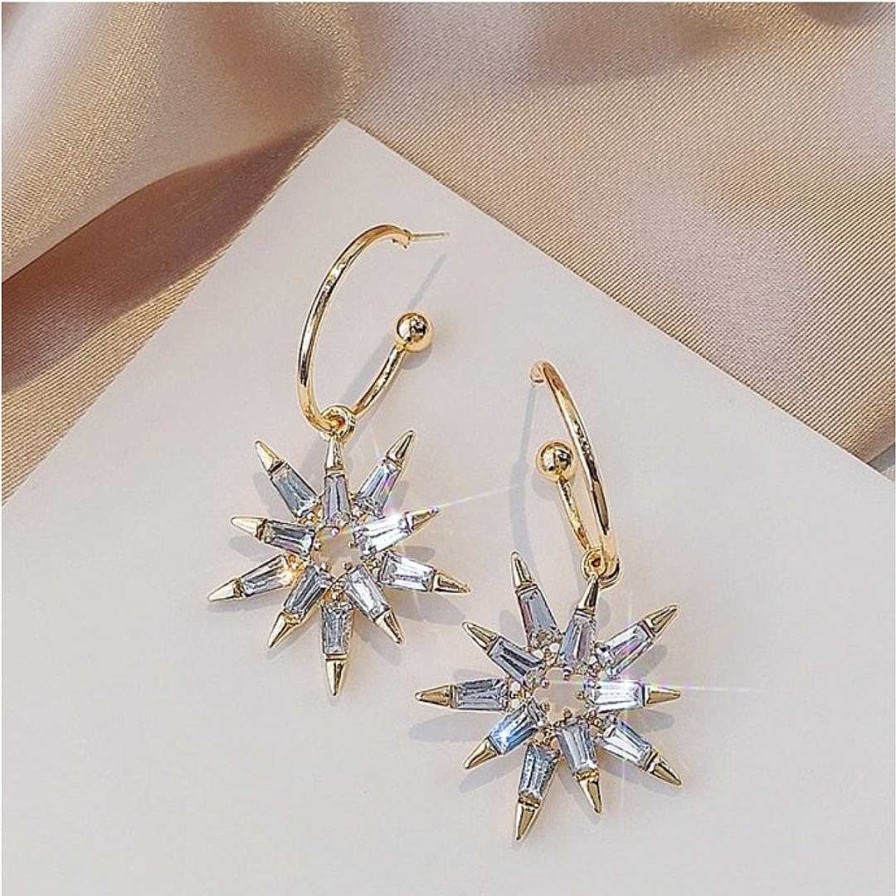 Boucles D'Oreilles Paradise Jewels France | Boucles D'Oreilles En Toiles Brillantes En Or