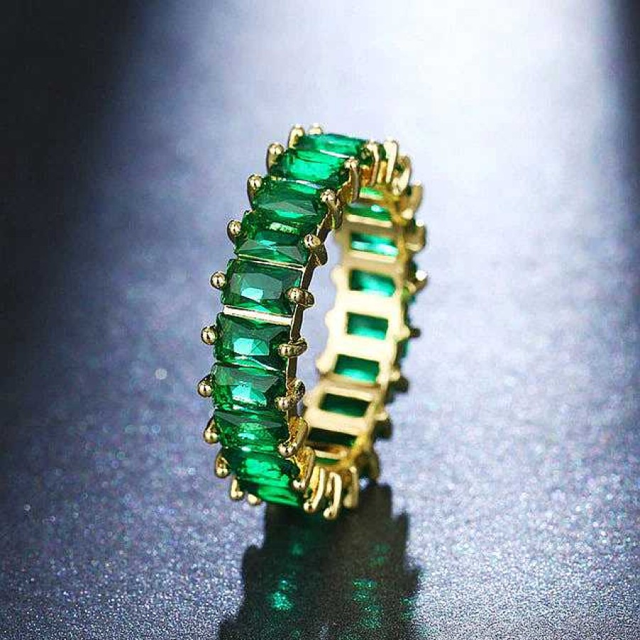 Bagues Paradise Jewels France | Bague De Luxe En Or Avec Zircon Vert