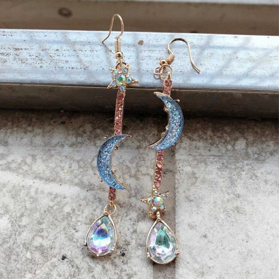 Boucles D'Oreilles Paradise Jewels France | Boucles D'Oreilles Argent Es Boho Moon Avec Zircons