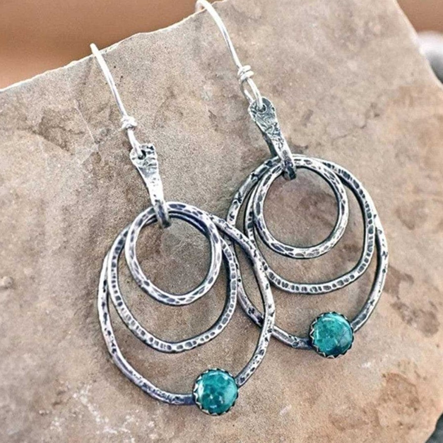 Boucles D'Oreilles Paradise Jewels France | Boucles D'Oreilles Vintage Spirale Avec Opale Et Argent