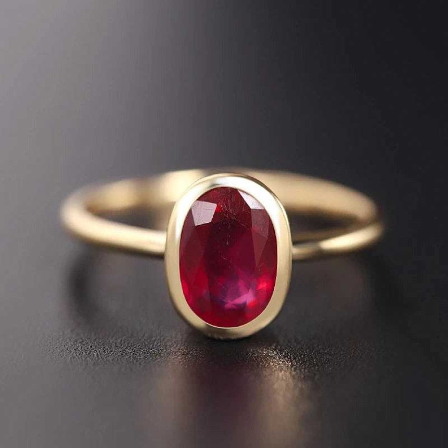 Bagues Paradise Jewels France | Bague En Cristal Rouge En Or