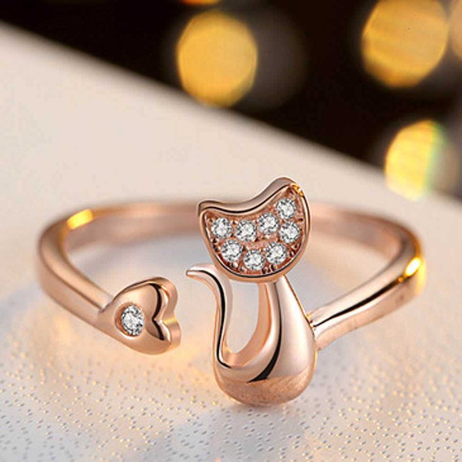 Bagues Paradise Jewels France | Bague En Cristal En Forme De Chat