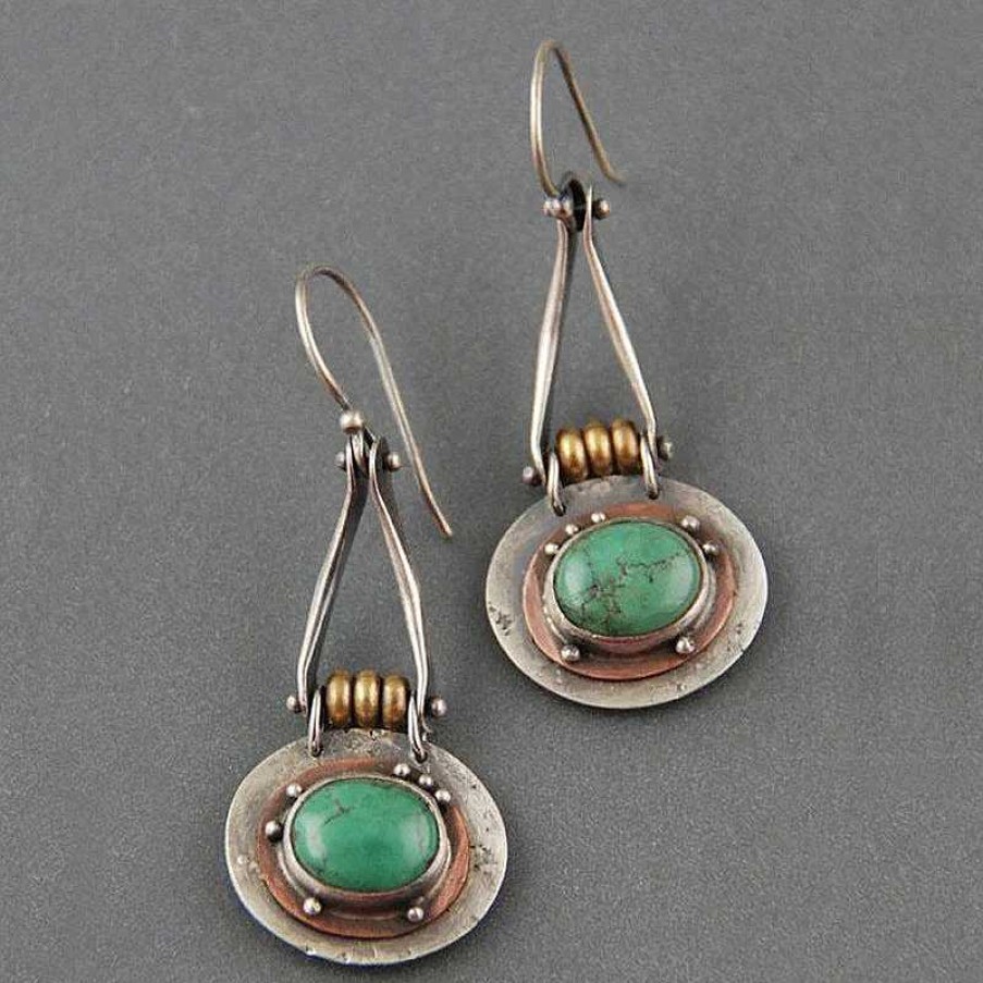 Boucles D'Oreilles Paradise Jewels France | Boucles D'Oreilles Bicolores En Turquoise