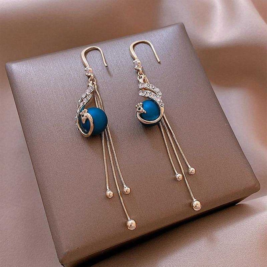 Boucles D'Oreilles Paradise Jewels France | Boucles D'Oreilles De F Te Avec Perles Bleues