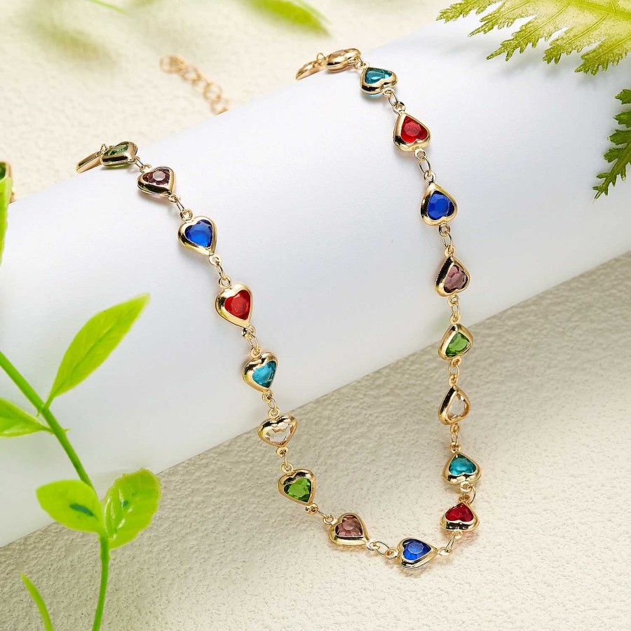 Colliers Paradise Jewels France | Collier De Coeurs En Cristal Multicolore