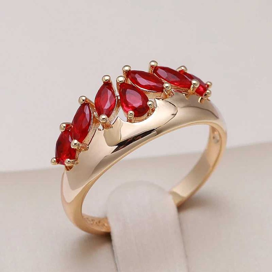 Bagues Paradise Jewels France | Anneau L Gant En Cristaux Rouges