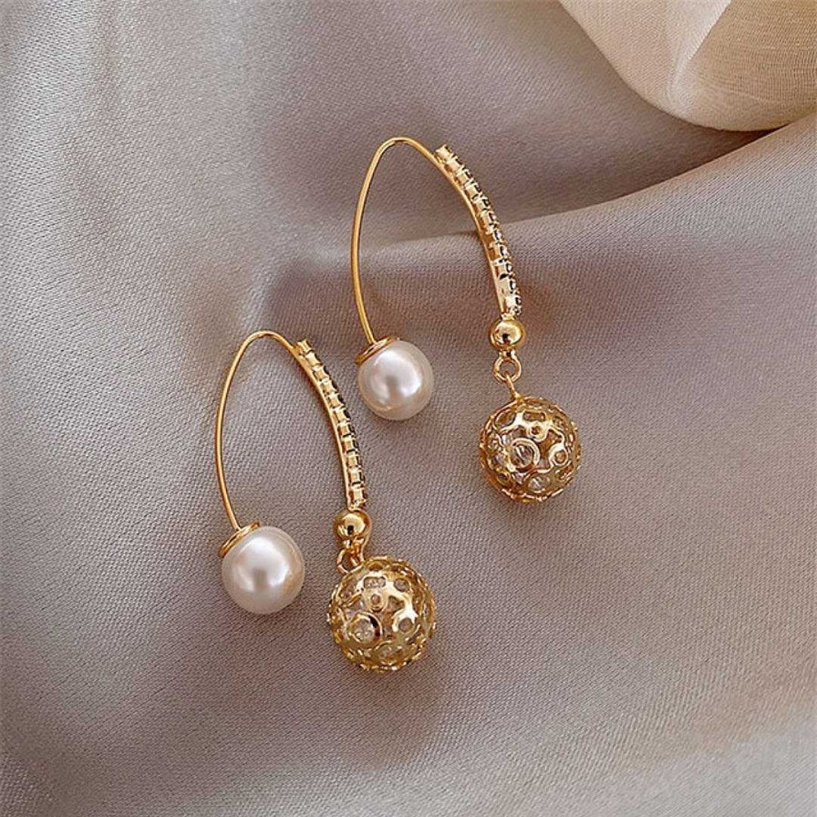 Boucles D'Oreilles Paradise Jewels France | Boucles D'Oreilles Cloche En Or Avec Perles