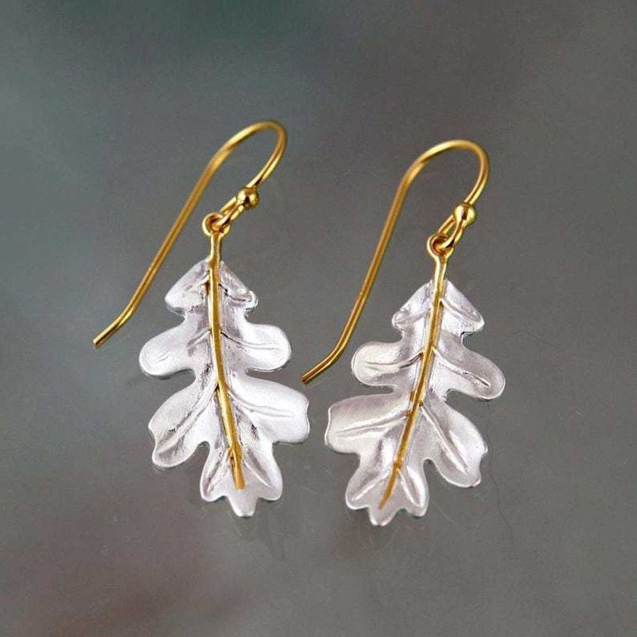 Boucles D'Oreilles Paradise Jewels France | Boucles D'Oreilles Boho En Or Avec Des Feuilles Blanches