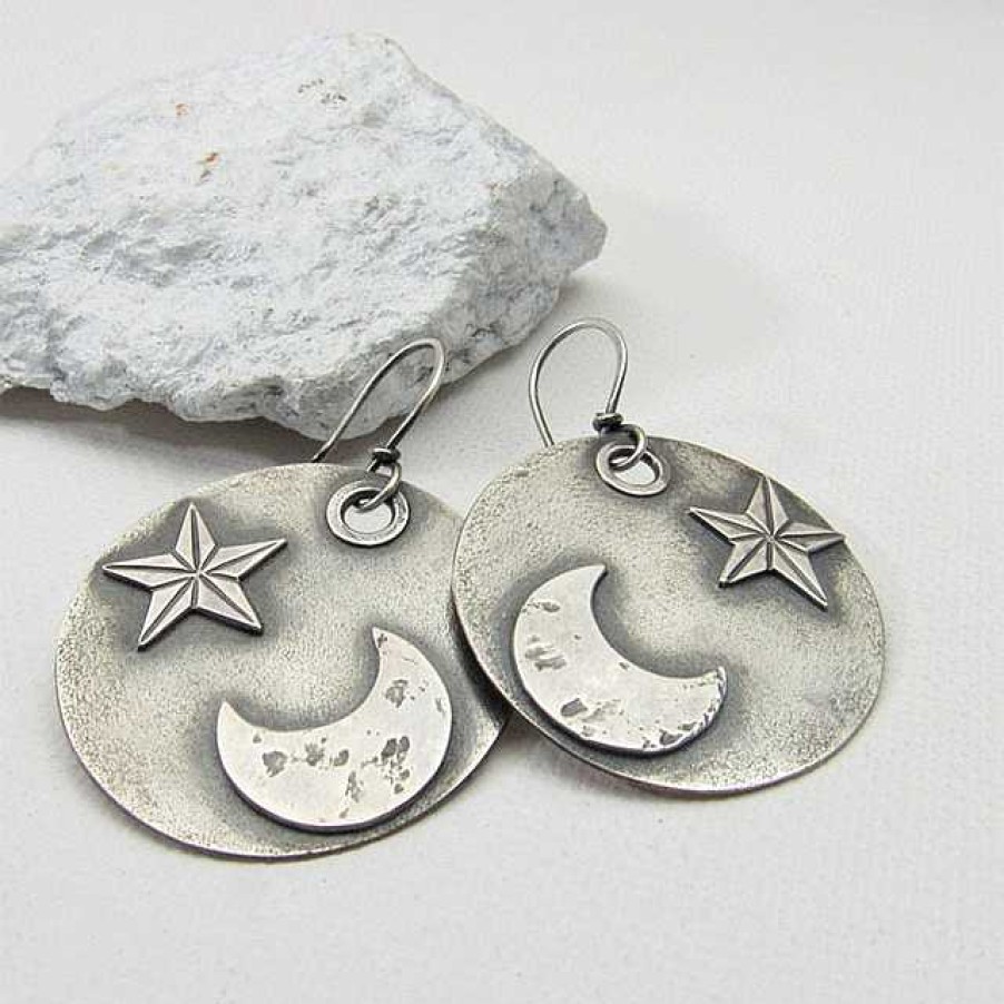 Boucles D'Oreilles Paradise Jewels France | Boucles D'Oreilles Lune Et Toiles En Argent